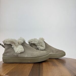 Womens Cougar Duffy‎ Taupe Leather Faux Fur Lined Comfort Ankle Booties Size 6 M